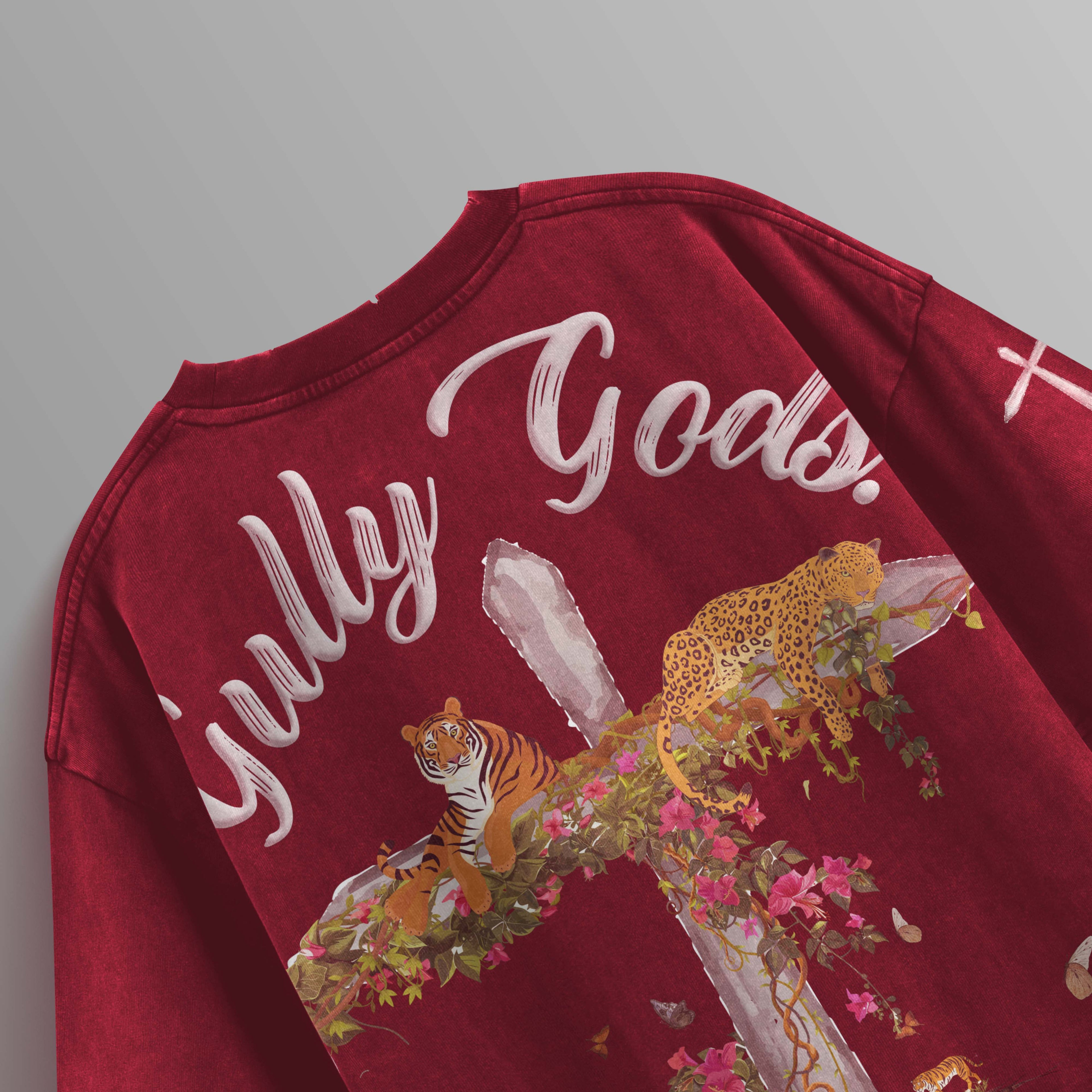 Jungle Saints Red Oversized T-Shirt